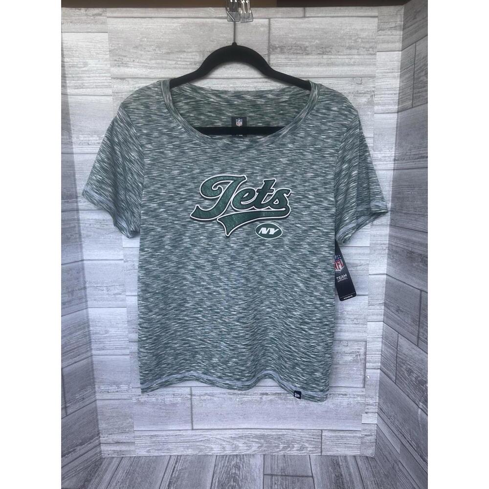 New Era Women's Medium New York Jets Space-Dye Glitter Green T-Shirt NWT